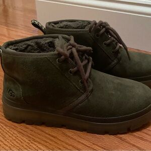 UGG Dark Brown Suede Lace-Up Boots